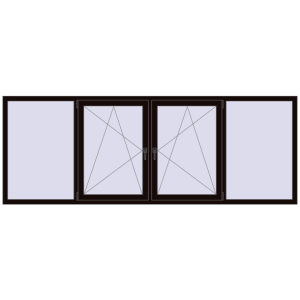 Buy Tilt-and-Turn 3000x1100 mm KORSA OPTIMUM REHAU EURO 70 BLACK_BROWN two-sided