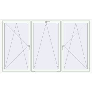 Buy Tilt-and-Turn 2440x1450 mm KORSA OPTIMUM REHAU EURO 70 RAL 9016 Traffic white two-sided