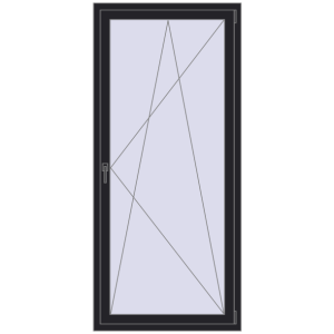 Buy Tilt-and-Turn 900x2000 mm KORSA ENERGY-SAVING REHAU SYNEGO MD BLACK_ULTI-MATT two-sided