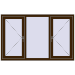 Buy Tilt-and-Turn 1600x1000 mm REHAU OPTIMUM EURO-DESIGN 70 DARK_OAK two-sided