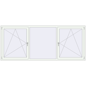 Buy Tilt-and-Turn 2800x1150 mm REHAU OPTIMUM EURO-DESIGN 70 RAL 9016 Traffic white two-sided