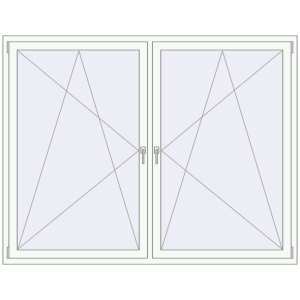 Buy Tilt-and-Turn 2130x1580 mm REHAU BRILLANT DESIGN RAL 9016 Traffic white two-sided