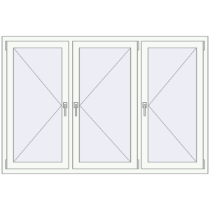 Buy Tilt-and-Turn 1800x1200 mm KORSA OPTIMUM REHAU EURO 70 RAL 9016 Traffic white two-sided