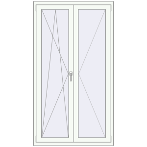 Buy Tilt-and-Turn 1000x1800 mm REHAU ENERGY-SAVING SYNEGO MD RAL 9016 Traffic white two-sided