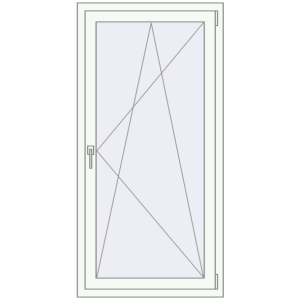 Buy Tilt-and-Turn 800x1620 mm KORSA ENERGY-SAVING REHAU SYNEGO MD RAL 9016 Traffic white two-sided