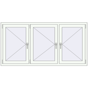 Buy Tilt-and-Turn 1800x900 mm KORSA OPTIMUM REHAU EURO 70 RAL 9016 Traffic white two-sided
