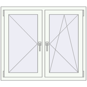 Buy Tilt-and-Turn 1100x950 mm KORSA OPTIMUM REHAU EURO 70 RAL 9016 Traffic white two-sided