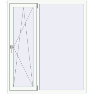 Buy Tilt-and-Turn 1300x1500 mm KORSA OPTIMUM REHAU EURO 70 RAL 9016 Traffic white two-sided