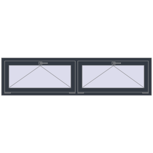 Buy Tilt-and-Turn 2000x500 mm REHAU OPTIMUM EURO-DESIGN 70 ANTHRACITE_GREY_STRUKTURAL two-sided