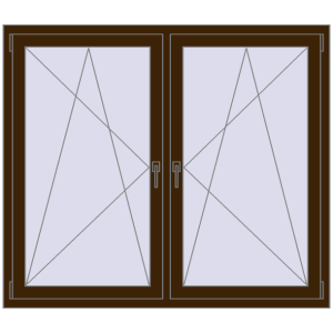 Buy Tilt-and-Turn 1500x1300 mm KORSA RENOVATION REHAU EURO 70 DARK_OAK two-sided