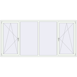 Buy Tilt-and-Turn 2800x1350 mm KORSA ENERGY-SAVING REHAU SYNEGO MD RAL 9016 Traffic white two-sided