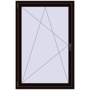 In den Warenkorb Kipp und Drehfenster 1000x1500 mm REHAU BRILLANT DESIGN BLACK_BROWN beidseitig