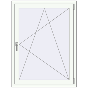 Buy Tilt-and-Turn 850x1200 mm KORSA OPTIMUM REHAU EURO 70 RAL 9016 Traffic white two-sided