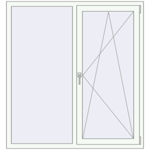 Buy Tilt-and-Turn 1400x1500 mm KORSA ENERGY-SAVING REHAU SYNEGO MD RAL 9016 Traffic white two-sided