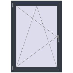 Buy Tilt-and-Turn 992x1392 mm KORSA ENERGY-SAVING REHAU SYNEGO MD ANTHRACITE_GREY_STRUKTURAL two-sided