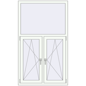 Buy Tilt-and-Turn 1000x1700 mm KORSA ENERGY-SAVING REHAU SYNEGO MD RAL 9016 Traffic white two-sided