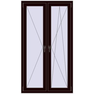 Buy Tilt-and-Turn 980x1750 mm REHAU OPTIMUM EURO-DESIGN 70 CHOCOLATE_BROWN two-sided