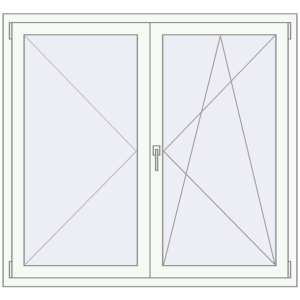 Buy Tilt-and-Turn 1400x1300 mm KORSA BRILLANT DESIGN RAL 9016 Traffic white two-sided