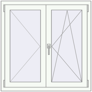 Buy Tilt-and-Turn 1000x1000 mm KORSA ENERGY-SAVING REHAU SYNEGO MD