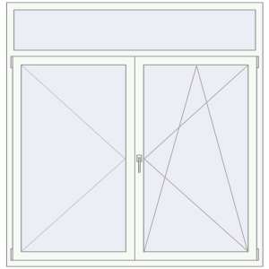 Buy Tilt-and-Turn 1750x1800 mm KORSA OPTIMUM REHAU EURO 70 RAL 9016 Traffic white two-sided