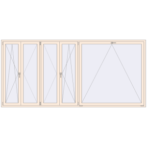 Buy Tilt-and-Turn 3440x1600 mm KORSA OPTIMUM REHAU EURO 70 CREAME_WHITE_50L-2 two-sided