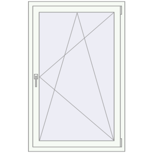 Buy Tilt-and-Turn 900x1400 mm KORSA BRILLANT DESIGN RAL 9016 Traffic white two-sided