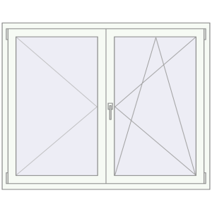 Buy Tilt-and-Turn 1500x1200 mm KORSA OPTIMUM REHAU EURO 70 RAL 9016 Traffic white two-sided