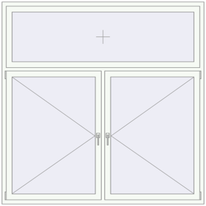 Buy Tilt-and-Turn 2000x2000 mm REHAU OPTIMUM EURO-DESIGN 70 RAL 9016 Traffic white two-sided