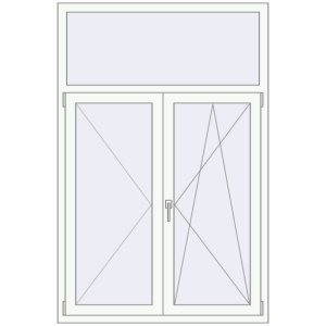 Buy Tilt-and-Turn 1170x1775 mm KORSA OPTIMUM REHAU EURO 70 RAL 9016 Traffic white two-sided
