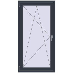 Buy Tilt-and-Turn 770x1480 mm KORSA OPTIMUM REHAU EURO 70 ANTHRACITE_GREY_STRUKTURAL two-sided