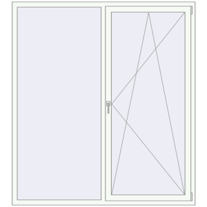 Buy Tilt-and-Turn 1800x2000 mm KORSA ENERGY-SAVING REHAU SYNEGO MD RAL 9016 Traffic white two-sided