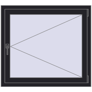 Buy Tilt-and-Turn 1000x900 mm KORSA BRILLANT DESIGN BLACK_ULTI-MATT two-sided