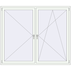 Buy Tilt-and-Turn 1930x1620 mm KORSA ENERGY-SAVING REHAU SYNEGO MD RAL 9016 Traffic white two-sided