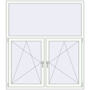 Buy Tilt-and-Turn 1500x1700 mm KORSA OPTIMUM REHAU EURO 70 RAL 9016 Traffic white two-sided