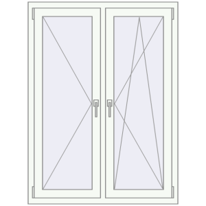 Buy Tilt-and-Turn 1040x1400 mm KORSA OPTIMUM REHAU EURO 70 RAL 9016 Traffic white two-sided