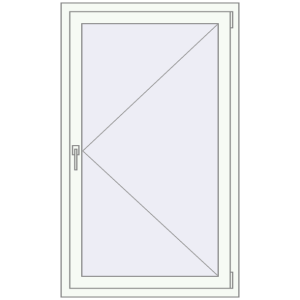 Buy Tilt-and-Turn 850x1400 mm KORSA BRILLANT DESIGN RAL 9016 Traffic white two-sided