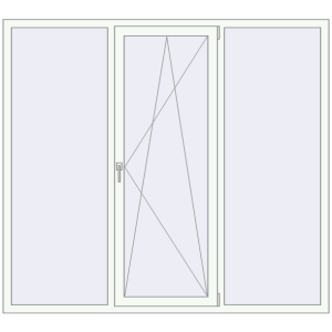Buy Tilt-and-Turn 2000x1800 mm KORSA ENERGY-SAVING REHAU SYNEGO MD RAL 9016 Traffic white two-sided