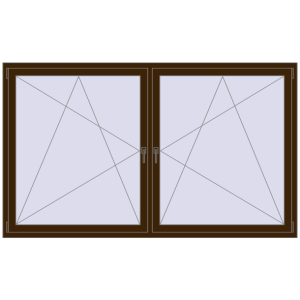 Buy Tilt-and-Turn 2270x1350 mm KORSA ENERGY-SAVING REHAU SYNEGO MD DARK_OAK two-sided