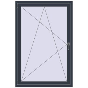 In den Warenkorb Kipp und Drehfenster 1000x1500 mm REHAU BRILLANT DESIGN ANTHRACITE_GREY_STRUKTURAL beidseitig