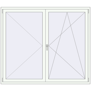 Buy Tilt-and-Turn 1800x1550 mm KORSA ENERGY-SAVING REHAU SYNEGO MD RAL 9016 Traffic white two-sided