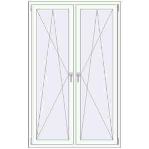 Buy Tilt-and-Turn 1200x1900 mm KORSA OPTIMUM REHAU EURO 70 RAL 9016 Traffic white two-sided