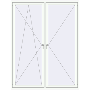 Buy Tilt-and-Turn 1700x2200 mm KORSA ENERGY-SAVING REHAU SYNEGO MD RAL 9016 Traffic white two-sided