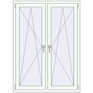 Buy Tilt-and-Turn 1066x1524 mm KORSA OPTIMUM REHAU EURO 70 RAL 9016 Traffic white two-sided