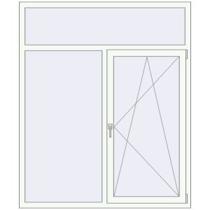Buy Tilt-and-Turn 1500x1800 mm KORSA ENERGY-SAVING REHAU SYNEGO MD RAL 9016 Traffic white two-sided
