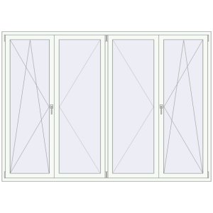 Buy Tilt-and-Turn 2600x1860 mm REHAU OPTIMUM EURO-DESIGN 70 RAL 9016 Traffic white two-sided