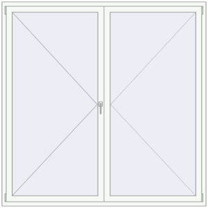 Buy Tilt-and-Turn 2000x2000 mm KORSA OPTIMUM REHAU EURO 70 RAL 9016 Traffic white two-sided