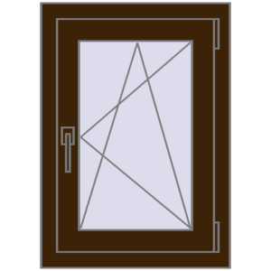 Buy Tilt-and-Turn 500x700 mm KORSA ENERGY-SAVING REHAU SYNEGO MD DARK_OAK two-sided