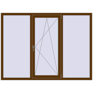 Buy Tilt-and-Turn 1900x1400 mm KORSA OPTIMUM REHAU EURO 70 WALNUT two-sided