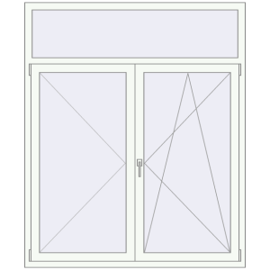 Buy Tilt-and-Turn 1500x1800 mm KORSA BRILLANT DESIGN RAL 9016 Traffic white two-sided