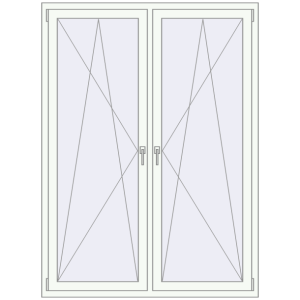 Buy Tilt-and-Turn 1400x1900 mm KORSA OPTIMUM REHAU EURO 70 RAL 9016 Traffic white two-sided